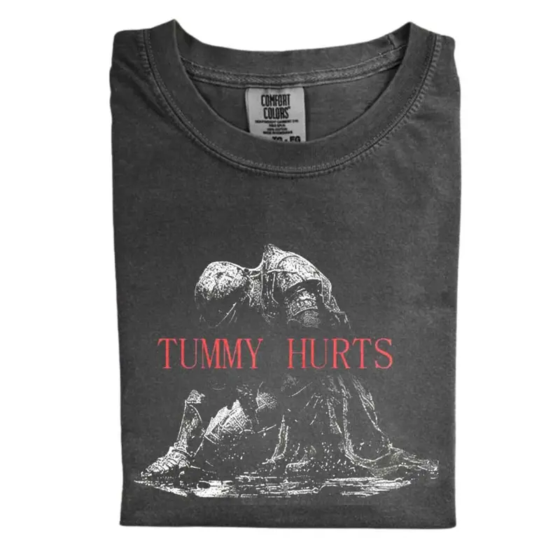The Retro Tummy Hurts Comfort Color T-shirt, Gamer Girl Graphic T-shirt, Gift for Men, Gift for Women, Crew Neck T-shirt, Trending T-shirt