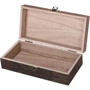 Vintage Wood Storage Box Rectangular Solid Wood Gift Box Keepsake Boxes Storage Bins With Lids For Sunglass Case Locker Organizer Trinket Boxes Man Retro Style Jewelry