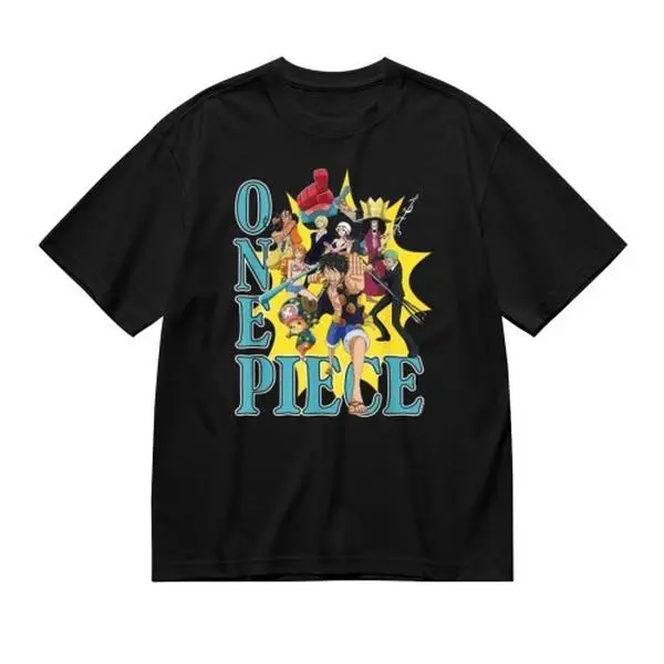 One Piece Luffy Short Sleeve T-Shirt, Comic Street Style Graphic Tee, Soft Cotton Unisex Top For Teens Men Women, Trendy Daily Casual Wear