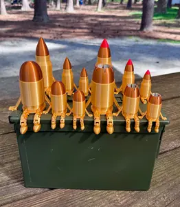 Bullet Buddy – 3D Printed Articulated Bullet Toy | Gun Lover’s Gift | Ammo Box or Safe Decor | Fun Hollow Point, FMJ Styles, Tracer, Rifle |