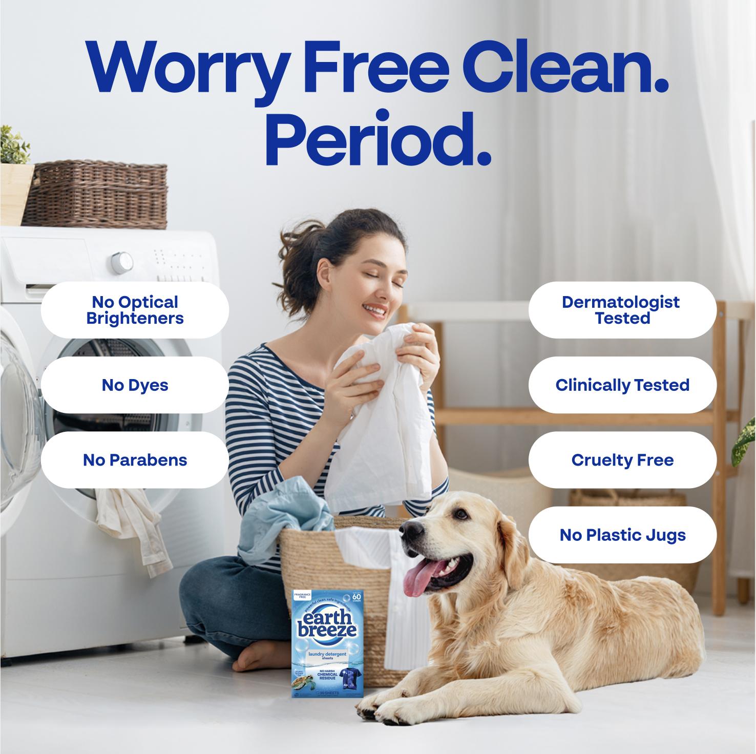 Earth Breeze Ultimate Clean Home Bundle:  Laundry Detergent Sheets, Miracle Stain Remover Spray, Dishwasher Detergent Tablets & Hope Cloth | Eco-Friendly with No Harsh Chemicals | Sustainable Cleaning Kit