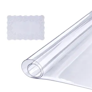 【Spotlight Day】VEVOR Clear Table Cover Protector, 18" x 36" Rectangle Table Cover, 1.5 mm Thick PVC Plastic Tablecloth, Waterproof Desktop Protector for Writing Desk, Coffee Table, Dining Room Table