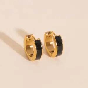 Color Chunky Huggie Hoop Earrings