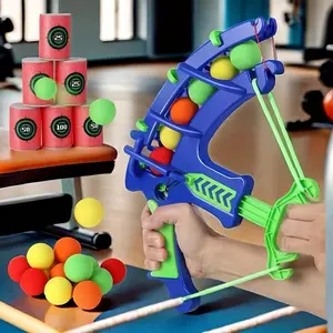 12pcs Blue and Green Interactive Archery Game Set with Colorful Balls - Indoor/Outdoor Family Fun and Parent-Child Bonding, Educational Soft Dart Toy Target, Halloween, Christmas Gift, Halloween, New Year's Party Gift