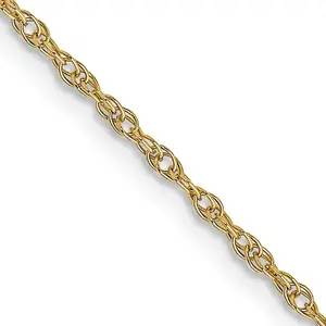 14K Solid Yellow Gold 1.15MM Carded Cable Rope with Spring Ring Clasp Chain Necklace Womens Gold Chain Available in 16-24 Inch Lengths