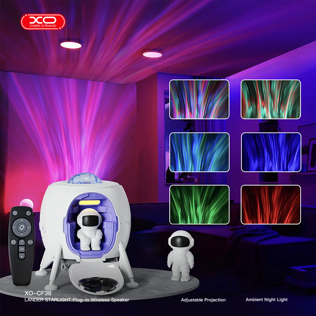 Galaxy Star Projector – Night Light with Remote, 8 Lighting Modes, Perfect for Bedroom & Kids' Room Decor.Lander Projector Night Light for Summer, Lunar Exploration Lander Ceiling LED Light Mini Projector,Rotation