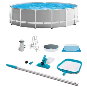 Intex Prism Frame 15'x48" Swimming Pool Set with Ladder, Cover & Maintenance Kit