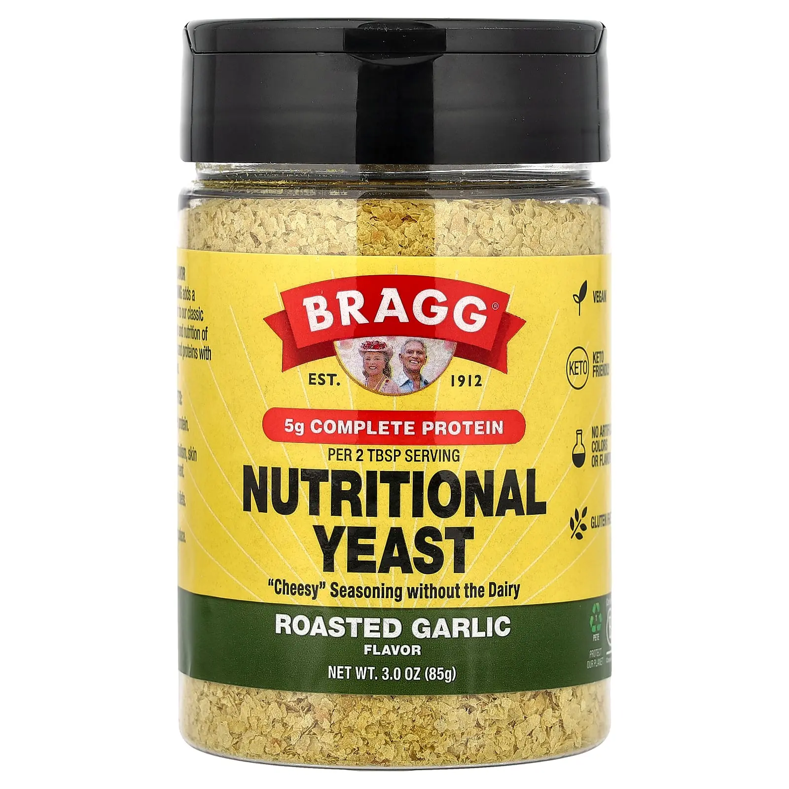Bragg Nutritional Yeast, Roasted Garlic, 3 oz (85 g)