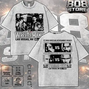 Wrestlemania 42 Cody Rhodes Randy Orton CM Punk Roman Reigns Washed Tee, Cotton Shirt, WWE Attitude Era Streetwear Top for Bold Festival Looks