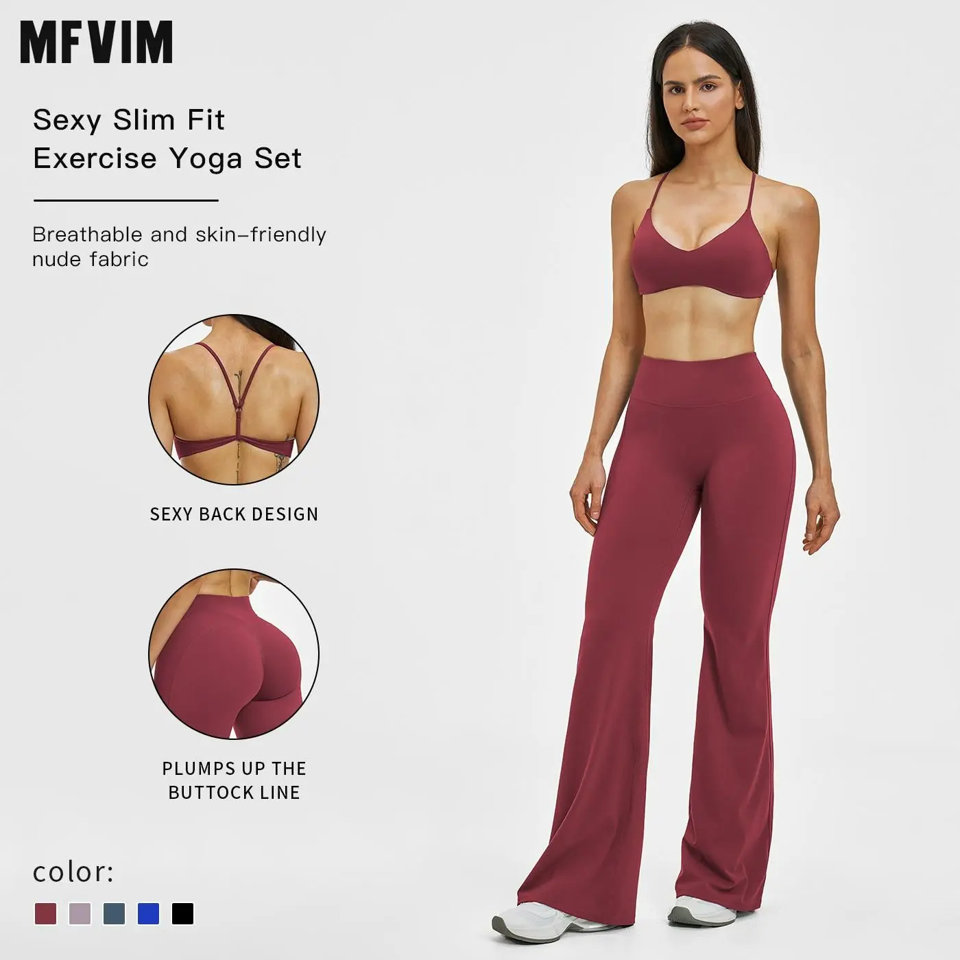 MFVIM Women's Athletic Yoga Set, 2-Piece Sporty Chic Fuzzy Activewear, Slim-Fit Athletic Sportswear with Backless Tank Top and Pants, All Seasons, Pants Sports Set, Tank Tops