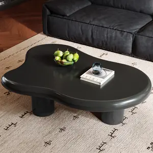 Guyii Cloud Coffee Table Black Compact Modern End Table with 3 Legs for Living Room High-grade Board Material Easy Maintenance