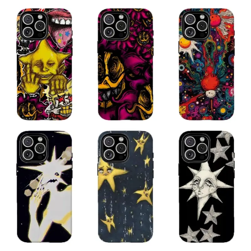 Custom Protective Wireless Resistance Casing - Psychedelic Sun & Swirl Smartphone Case, Maximalist Weirdcore Vibe, Cellphone Accessory for iPhone 11-17 Pro Max, Samsung S22-S26, Gift for Anime Lovers