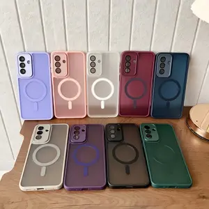 With Lens Protection Skin-feel Matte Magnetic Protective Phone Case ,Suitable for Samsung Galaxy  A05 A05S A06 A07 A15 A16 A17A26 A35 A36  A55 A56