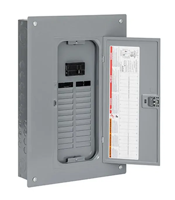 Square D QO Series 100A Main Breaker Installed Load Center Box (QO124M100PC) - Circuit Component, Flush/Surface Mount, Neutral Plug, Single Poles, 21 lbs, 23.4x15.8x5.4 in Large Home Appliance Part, Flush Mount