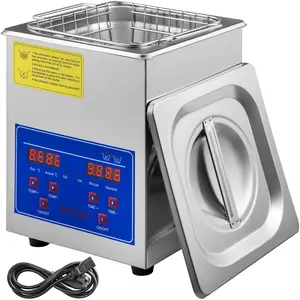 【DealsForYouDays】VEVOR 2L Digital Ultrasonic Small Parts Cleaner, 40kHz 60W 304 Stainless Steel Unit, 10.4" x 9.4" x 11.4", AC110V 60Hz, Digital Timer, Cleaning Basket, CE FCC ROHS Approved for Antique Dealers