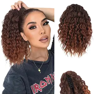 【Flash Sale】SummerVibes AISI HAIR 12inch Ponytail Extension Claw Clip Ponytail for Black Women Synthetic Long Afro Curly Wavy Fluffy Ponytail for Daily Use