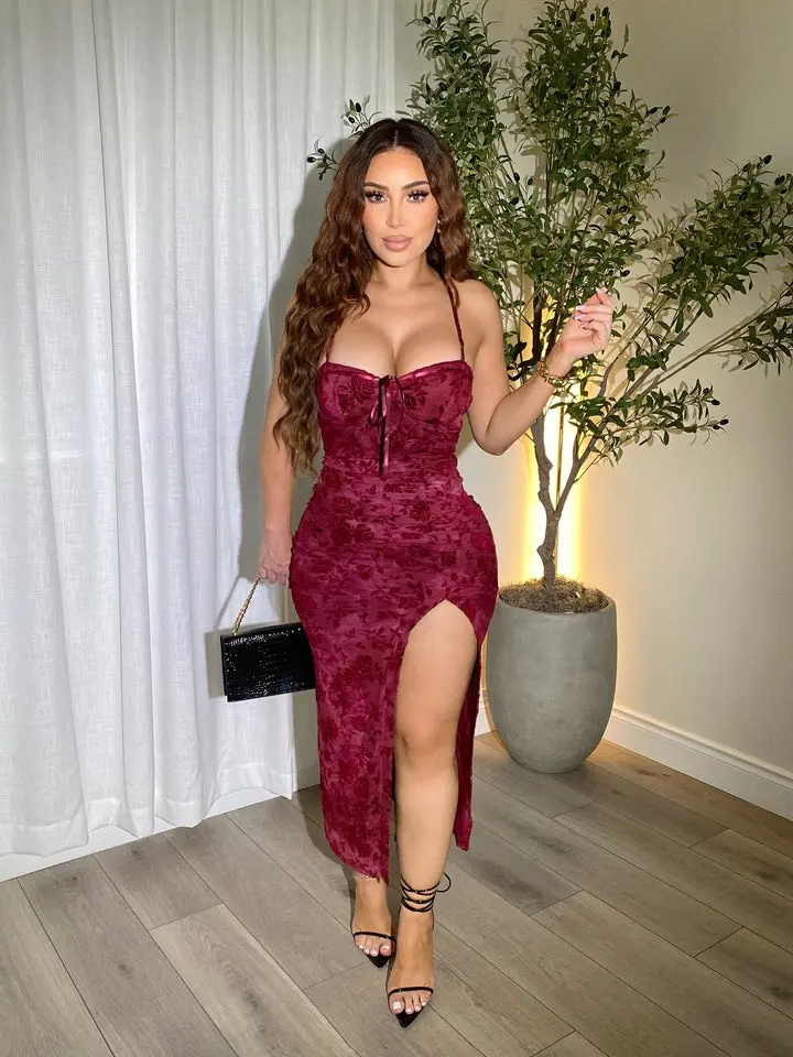 Rich Burgandy Maxi Dress