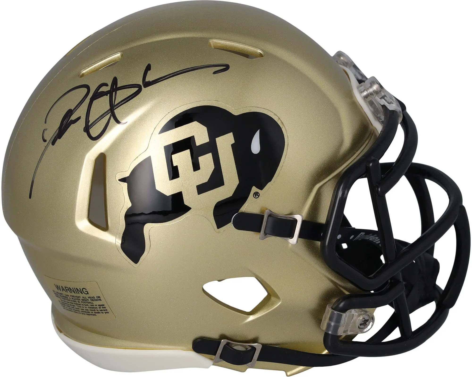 Deion Sanders Colorado Buffalos Autographed Riddell Gold Speed Mini Helmet - Fanatics Authentic Certified