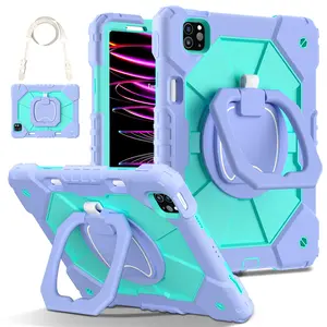 Ultra-Durable Case for iPad Pro M5 2025 11" , Compatible with iPad Air M4 2026 11 inch / iPad 11th Gen / iPad Mini 7th- Military Shockproof Protection Cover with 360° Rotating Stand, with Pencil Slot (11''/10.9'') - Kids/Adults Friendly, Drop Proof Cover