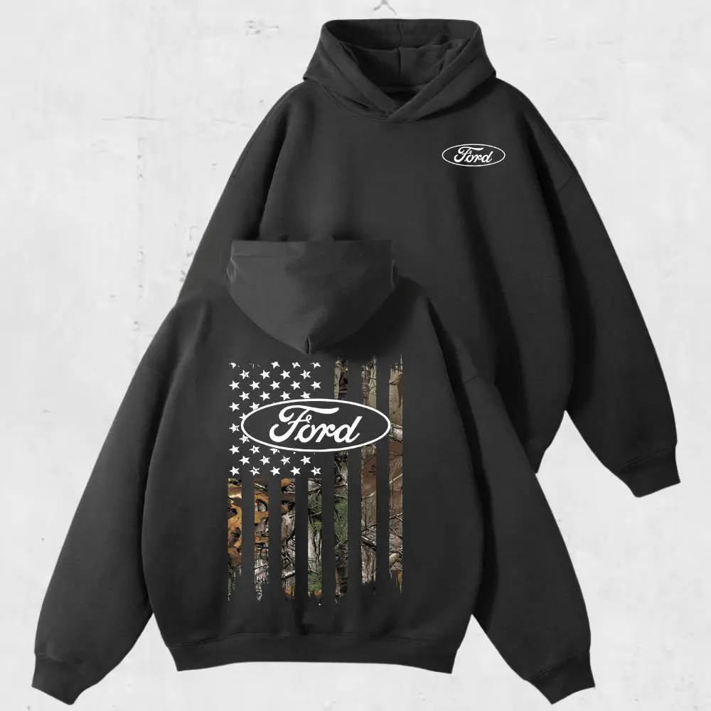 Ford Trucks Camo T-Shirt – Vintage Ford USA Flag Graphic Tee, Classic American Truck Streetwear for Men & Women, Perfect Gift for Pickup & Country Fans