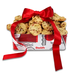 DAVID'S COOKIES Cranberry-Pistachio Cookie Snacks, 16oz Tin, Crunchy Sweet Cookies