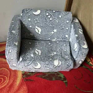 Kids Couch, 2-in-1 Toddler Chair Comfy 2-6 Years Old, Convertible Kids Chair, Toddler Couch Sofa, Kid Sofa to Lounge Bed for Boys and Girls Gifts, Kids Recliner, Grey
