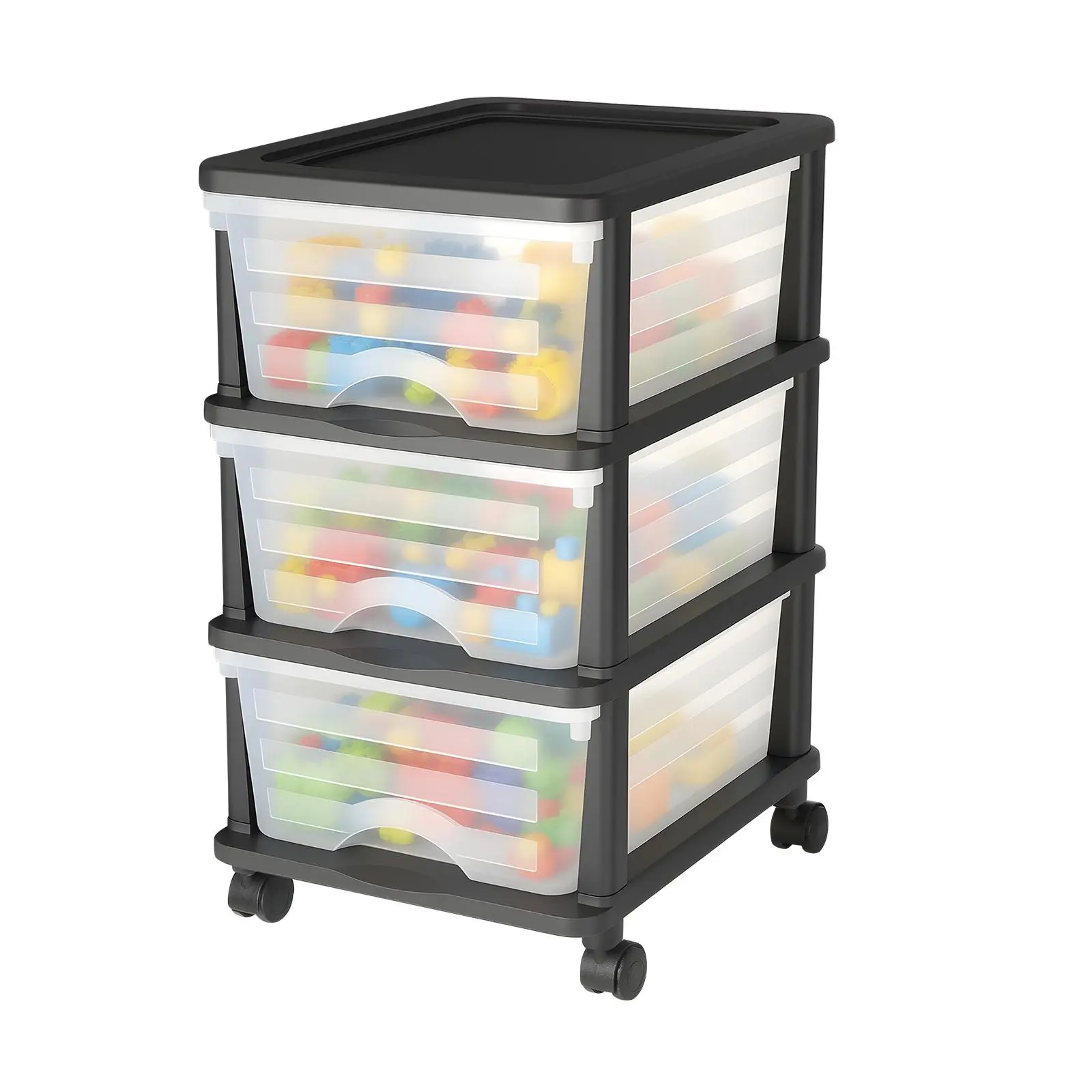 【Summerfinds】VEVOR Plastic Storage Drawers Cart,3 Drawers Storage Organizer with WheelsRolling Closet Organization and Storage DividersDresser Organizer Clear Bins for Office SuppliesCraft RoomsClassrooms
