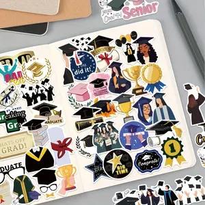 50pcs/set of Stickers Themed Around Graduation Season for Scrapbooking, Luggage, Desktop Stationery, Campus Events, And Doodling, graduation decoration, Party Decoration Graffiti Stickers Sticker Packs
