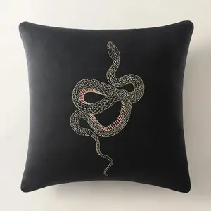 Z Gallerie Snake Pillow & Snake Throw, Soft Cotton Creative Decorative Cushion, Home & Bedroom Decorative Accessories