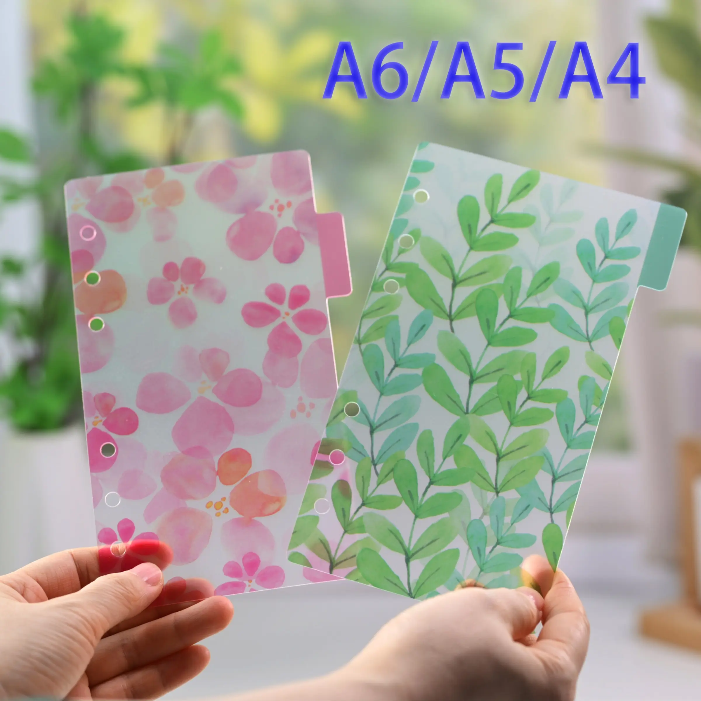 Office Classification Transparent Plastic Dividers, Book Binder with Dividers, Refillable Binder, A4/a5/a6 PVC Colorful 6-Hole Loose-Leaf Index Pages, Durable Reusable Multi-Color