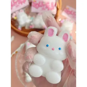 Fluffy Bunny Squishy Toy - Soft Stress Relief with Kawaii Charm