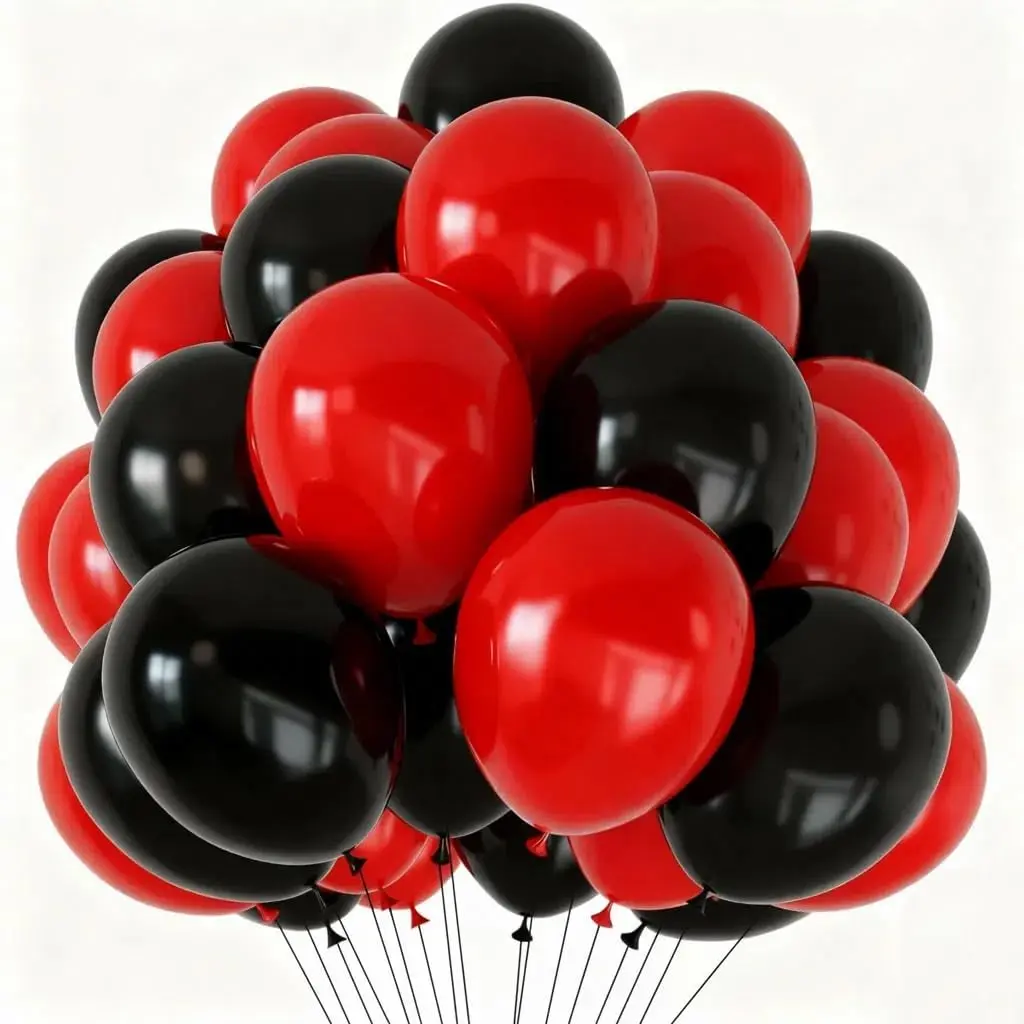 Red and Black Balloons, 70 Pack 12 Inch Black and Red Latex Balloons for Birthday Graduation Wedding Racing   Card Party Decoration