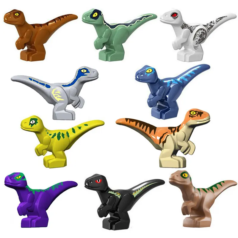 Dinosaur World Chase Building Blocks Set - Colorful Dinosaur-Shaped Toy with Tyrannosaurus Rex, Spinosaurus, Stegosaurus for Kids' Gifts