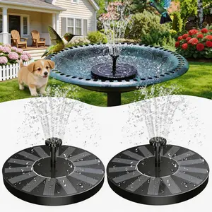 Solar Powered Bird Bath Fountain with Brackets, Floating Water Pump for Outdoor Ponds & Garden, 6 Versatile Nozzles Solar Fountain for Fish Tank