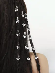 Butterfly Design Dreadlock Braid Hair Ring, Hippie Style Hair Accessories for Women & Girls, Trendy All-match & Exquisite Hair Accessories for Daily Wear