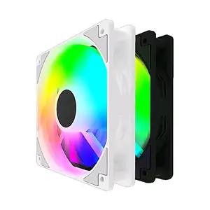 120mm RGB Vortex PC Case Fan - High-Airflow 12V DC Computer Cooler - Silent 120x120x25mm Cooling Fan for Gaming Desktop - Available in Arctic White & Obsidian Black - Vibrant LED Lighting for PC Builds Enthusiasts