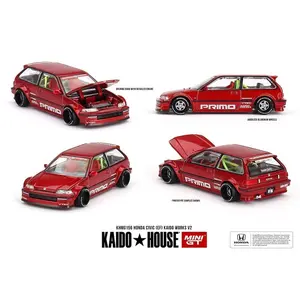 Kaido House Honda Civic (EF) Kaido Works V2, Red , 1:64 Scale, Diecast Model Car