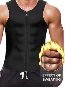 Men's Sauna Vest Waist Trainer Vest Hot Neoprene Sauna Suit Corset Compression Body Shaper Zipper Tank Top Workout Shirt