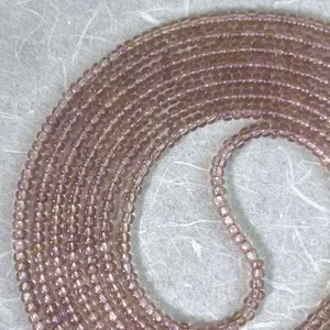 BLUSH - Tie On Waist Beads - 45 to 60 inches Waistbeads - Dusty Pink Waistbeads - Spring Waistbeads - Beaded Fashion Body Jewelry