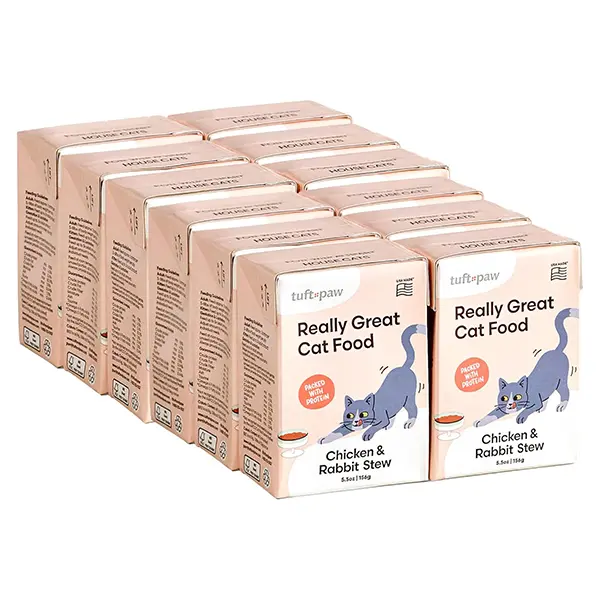 Really Great Cat Food Cage Free Chicken and Rabbit Stew with Pumpkin and Salmon Oil High Protein Wet Food No Fillers 5.5oz Pack of 12