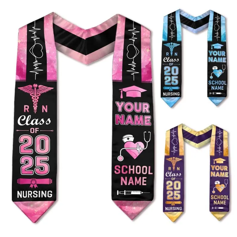 Personalized Nursing Stole, Graduation Stole Gift for Nurse, Custom Major Nursing Stole Graduation 2025, Customized Graduate Sash 2025