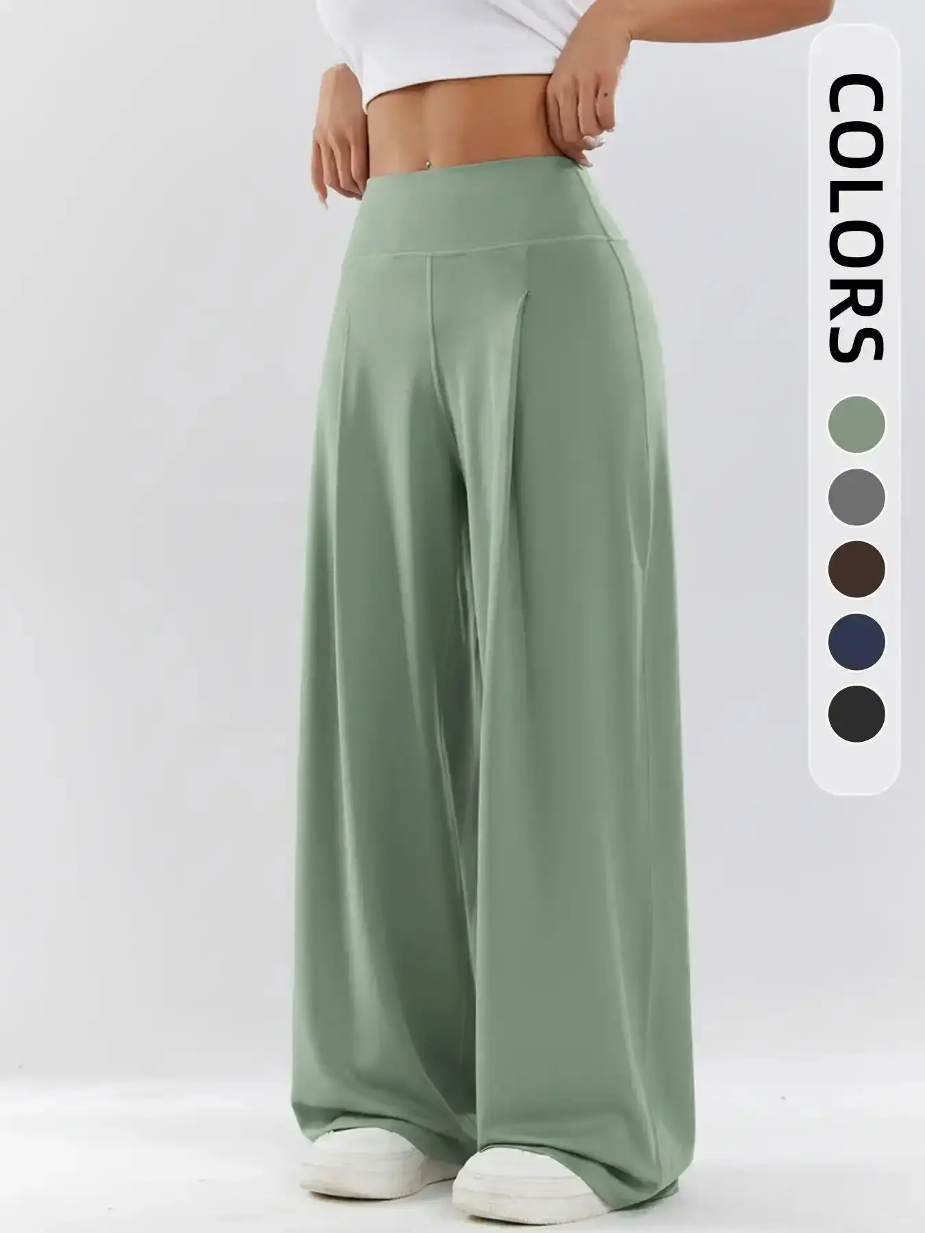 Women's Classic Summer Wide Leg Pants Go To Style, Lightweight Elastic Design, Loose Fit, Comfortable for Everyday Wear and Casual Activities, Beach Fit Trousers, Well Made, Relaxed Street, tailored comfort, sleek line