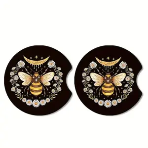 Car Coasters, Cartoon Cat Pattern Waterproof Car Cup Mat, Car Interior Decoration Accessories
