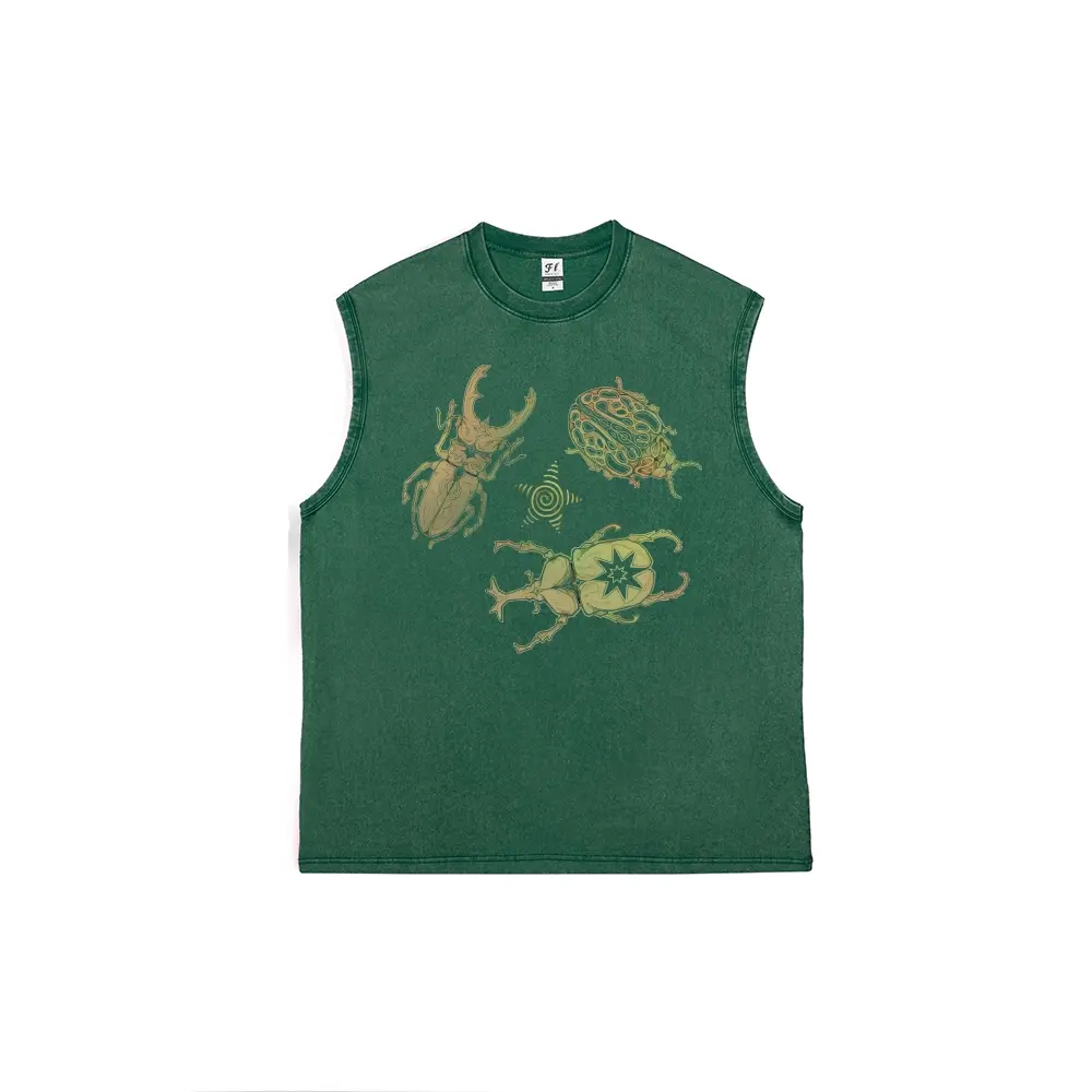 Insects Enthusiast Bugs Beetles Men's vintage washed pure cotton vest