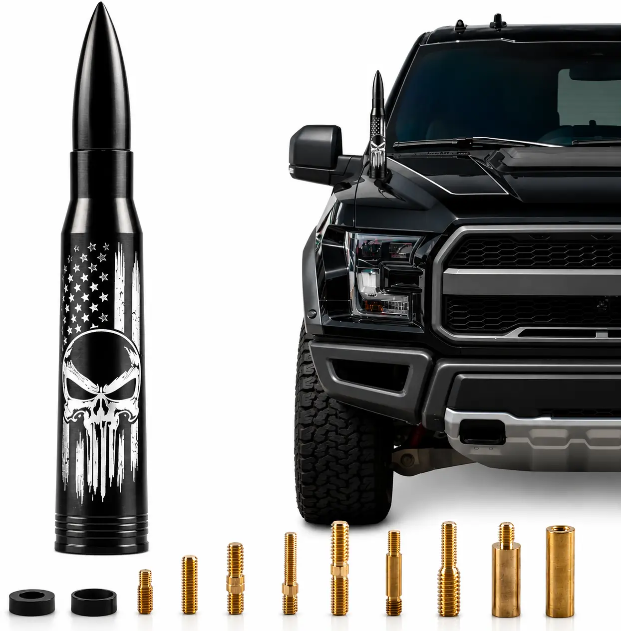 Custom Laser Engraved Bullet Antenna