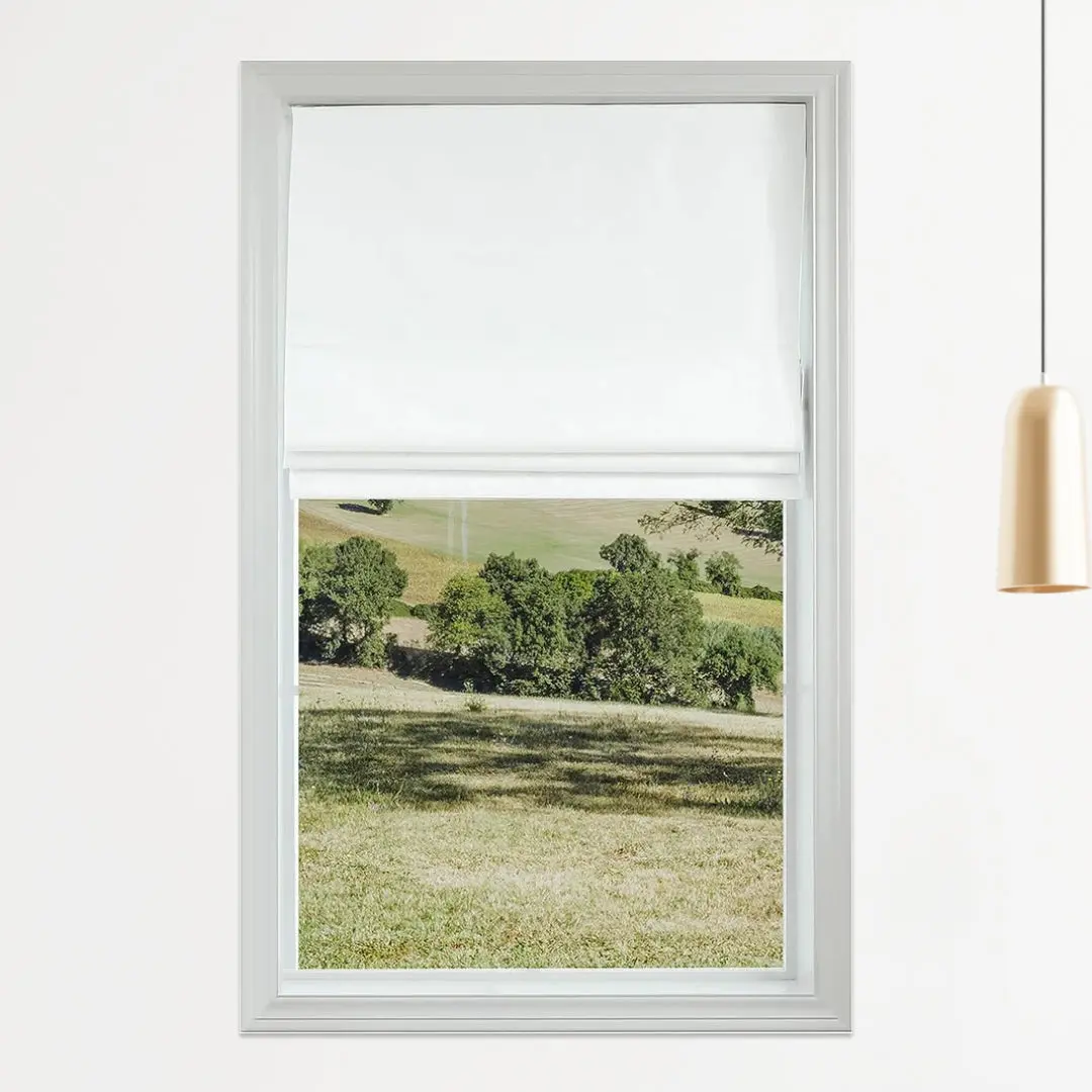 Roman Shades - Monet Dual Layered Blackout and Light Filtering with Woven Fabric