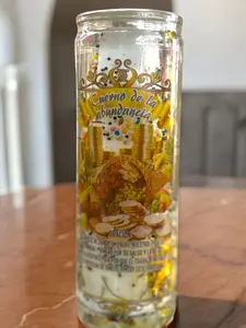 Cornucopia Gel Candle Cuerno De La Abundancia Transparent Green Decorative Votive for Prosperity and Good Fortune Light Set