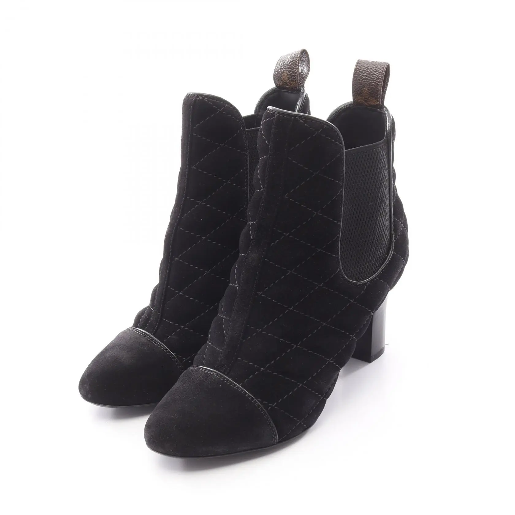 Pre-owned Louis Vuitton Canvas Small Leather Goods Monogram Boots