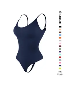 Women's Solid Color Adjustable Strap Shapewear Bodysuit, Tummy Control Butt Lifting Shaper, Women's Shapewear for All Seasons, Womenswear