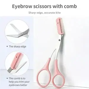 Eyebrow Scissors Set, 3pcs/set Eyebrow Trimmer, Eyebrow Shaping Tool, Eyebrow Product for Women & Girls, Portable Eye Makeup Tools for Home & Travel
